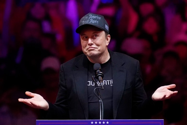 A red smear against Elon Musk