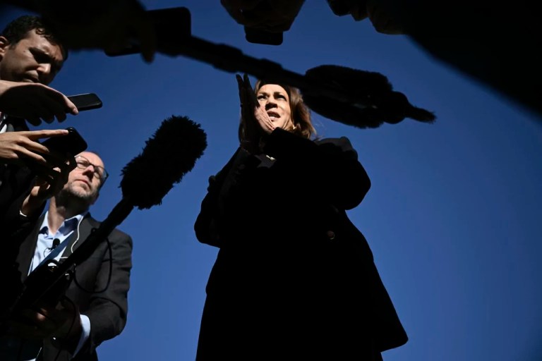 Harris distances herself from Biden after ‘garbage’ gaffe trashed her closing message