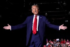 Trump promises great Detroit ‘comeback’ at Michigan rally plagued with mic problems