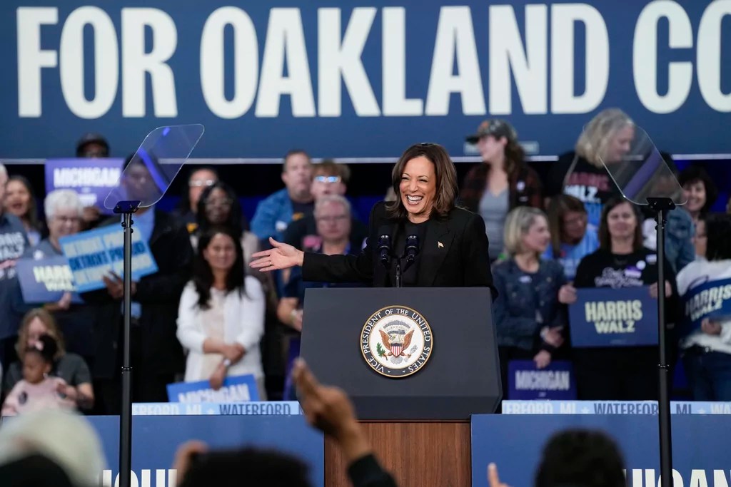 Harris claps back at ‘loser’ Trump during Michigan rally