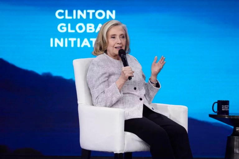 Hillary Clinton limits comments to ad promoting Harris presidency