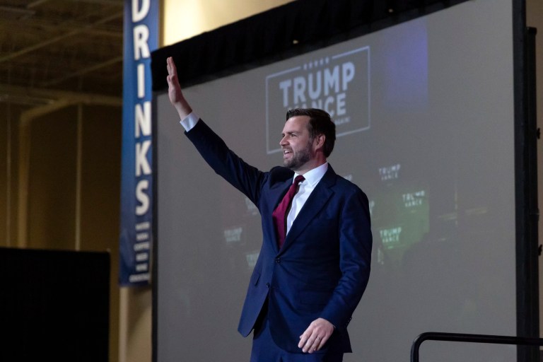 Vance met with applause after echoing rally attendee’s ‘Jesus is King’ shout