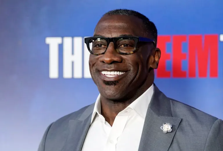 Former NFL football player and current sports analyst Shannon Sharpe poses at a special screening of the Netflix documentary film 