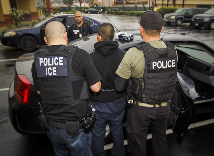 Immigration and Customs Enforcement arrested an illegal migrant during a targeted enforcement operation aimed at immigration fugitives, reentrants and at-large criminal aliens in Los Angeles.