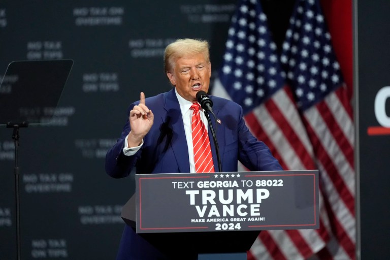 Trump promotes signed ‘American Eagle’ guitars embedded with 45 numeral