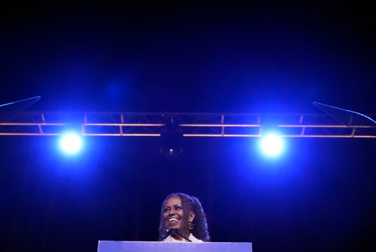 Michelle Obama castigates Trump without saying his name in closing message