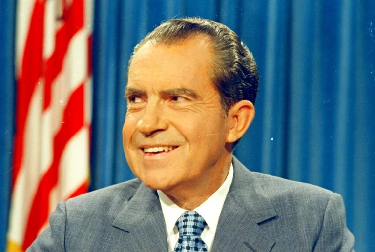 President Richard Nixon is shown after he addressed the nation on TV regarding a cease-fire in Indochina, October 8, 1970. (AP Photo)