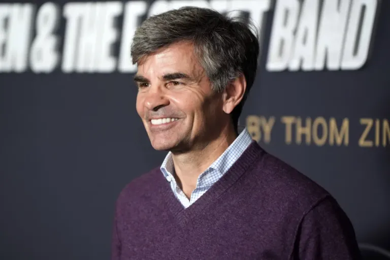 George Stephanopoulos poses for a picture