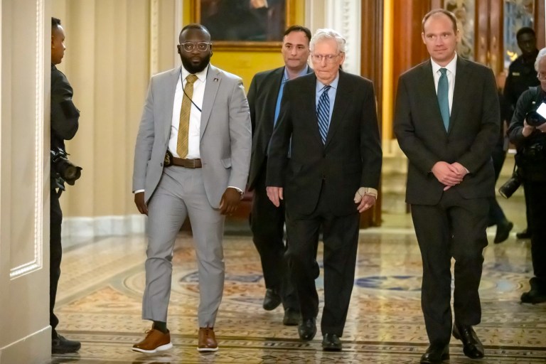 McConnell misses Senate votes due to ‘leg stiffness’ after Tuesday fall McConnell misses Senate votes due to ‘leg stiffness’ after Tuesday fall