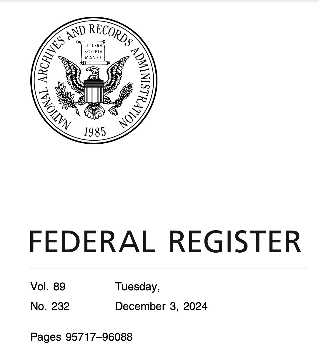 The Federal Register has never printed so many pages. (Screenshot)