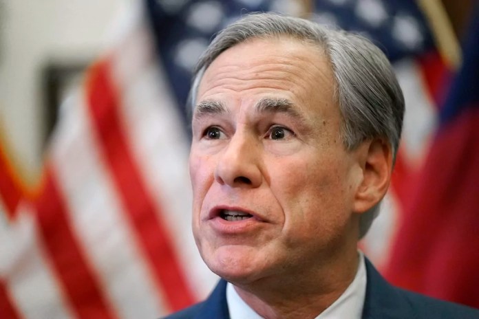 Gov. Greg Abbott (R-TX) speaks at a news conference in Austin, Texas, June 8, 2021.