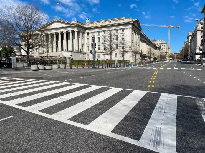 Treasury Department building.