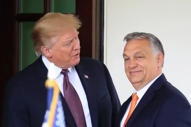 President Donald Trump welcomes Hungarian Prime Minister Viktor Orban to the White House in Washington, May 13, 2019.