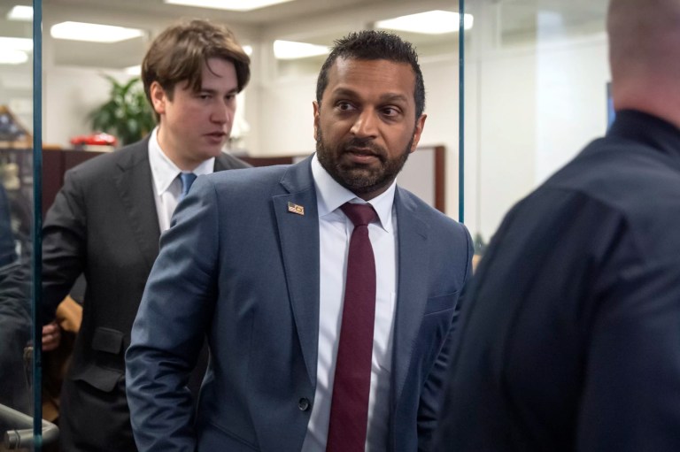 Kash Patel, President-elect Donald Trump's pick for director of the FBI, leaves after a meeting in the office of Sen. John Cornyn (R-TX) on Capitol Hill, Monday, Dec. 9, 2024, in Washington.