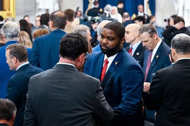 Rep. Byron Donalds, R-Fla., arrives before the 60th Presidential Inauguration in the Rotunda of the U.S. Capitol in Washington, Monday, Jan. 20, 2025.