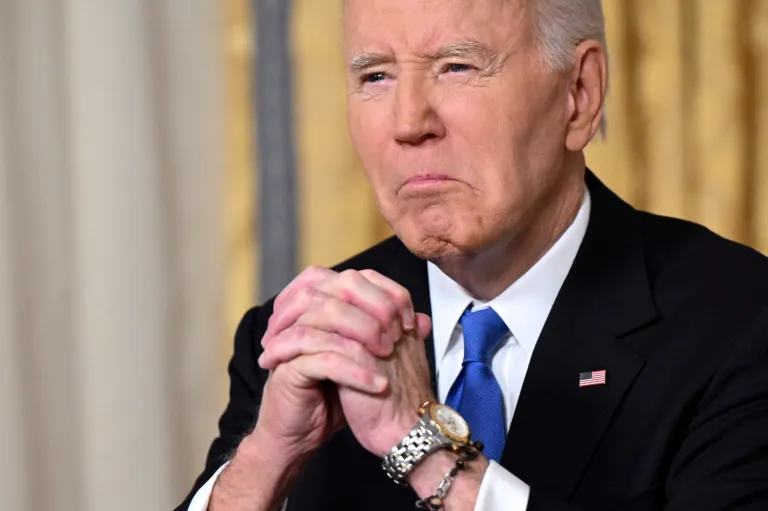 President Joe Biden speaks from the Oval Office of the White House as he gives his farewell address, Wednesday, Jan. 15, 2025, in Washington.