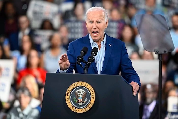 President Joe Biden speaks at a campaign rally in Raleigh, North Carolina, June 28, 2024.