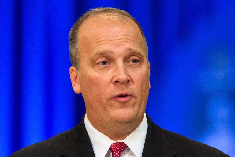 Wisconsin Attorney General Brad Schimel speaks during his inauguration ceremony at the Capitol in Madison, Wisconsin, Jan. 5, 2015.