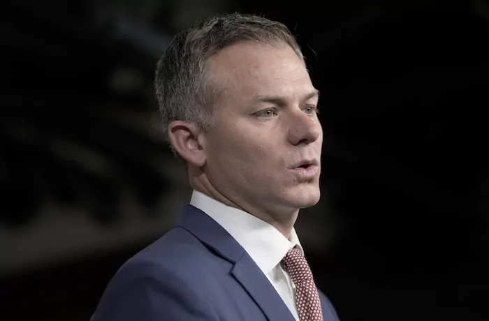 Rep. Blake Moore, R-Utah, speaks during a news conference on Capitol Hill Wednesday, April 10, 2024, in Washington.