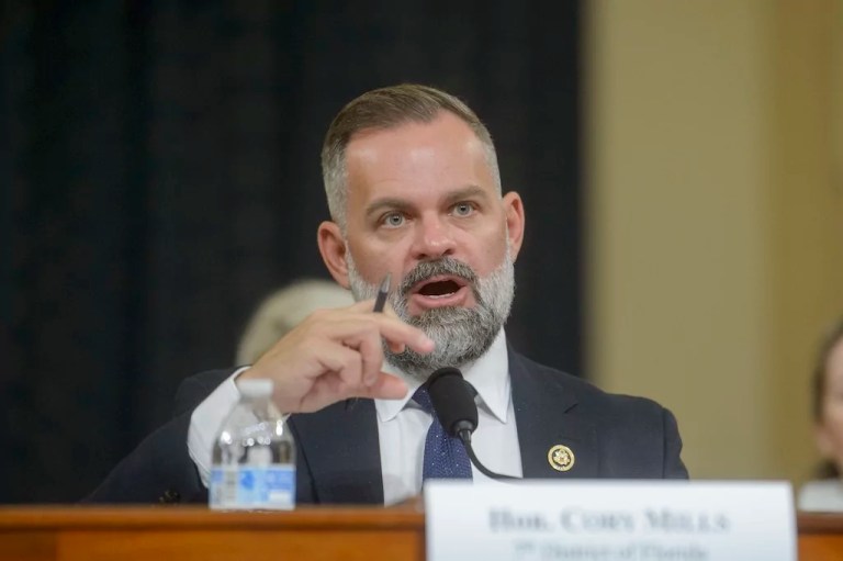 Rep. Cory Mills (R-FL) testifies at the first public hearing of a bipartisan congressional task force investigating the assassination attempts against Republican presidential nominee former President Donald Trump, at Capitol Hill in Washington, D.C., on Sept. 26, 2024.