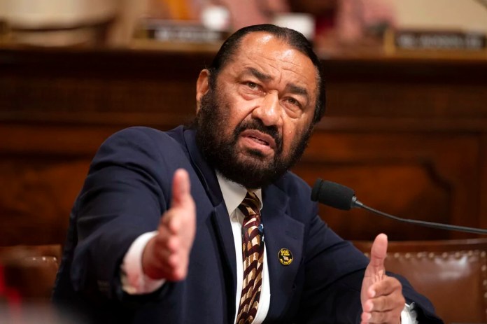Rep. Al Green (D-TX), a member of the House Subcommittee on Intelligence and Counterterrorism, speaks during a hearing on "meeting the challenge of white nationalist terrorism at home and abroad" on Capitol Hill in Washington.
