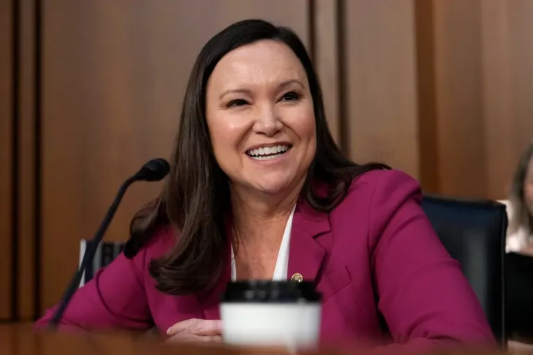 Sen. Ashley Moody (R-FL) speaks during the confirmation hearing before the Senate Judiciary Committee for Kash Patel, President Donald Trump's choice for FBI director, at the Capitol.
