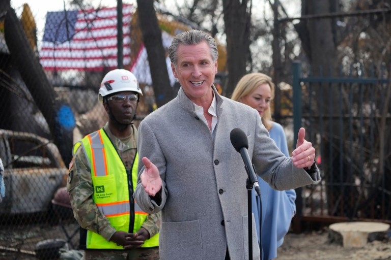 Newsom slammed for sporting expensive jacket in update on wildfires