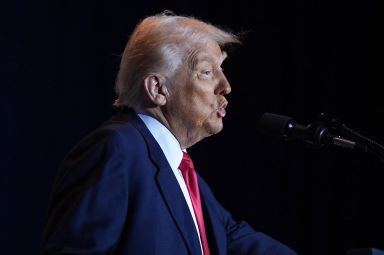 President Donald Trump speaks during the National Prayer Breakfast at Washington Hilton, Thursday, Feb. 6, 2025, in Washington.