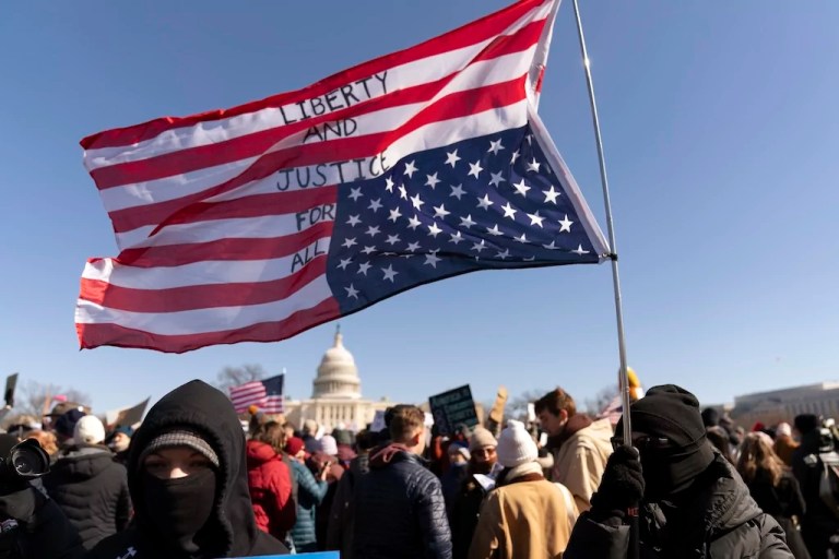 Protesters gather nationwide against Trump on Presidents Day