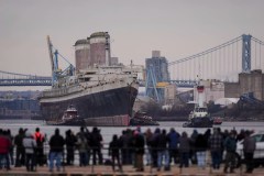 Historic American-made ocean liner departs for one final voyage