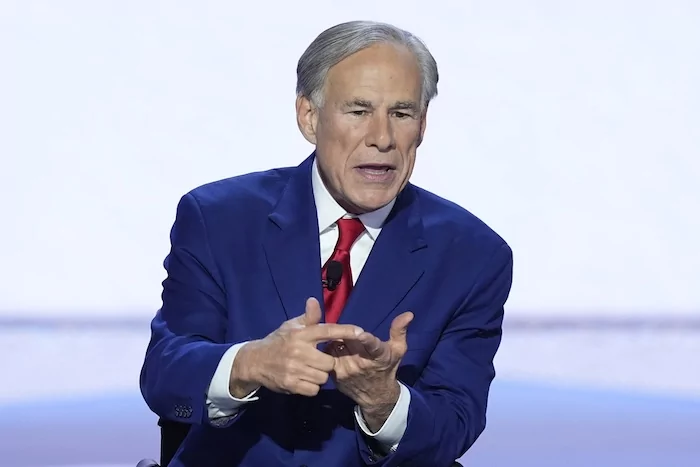 Texas Gov. Greg Abbott speaks to reporters outside the West Wing of the White House, Wednesday, Feb. 5, 2025, in Washington.