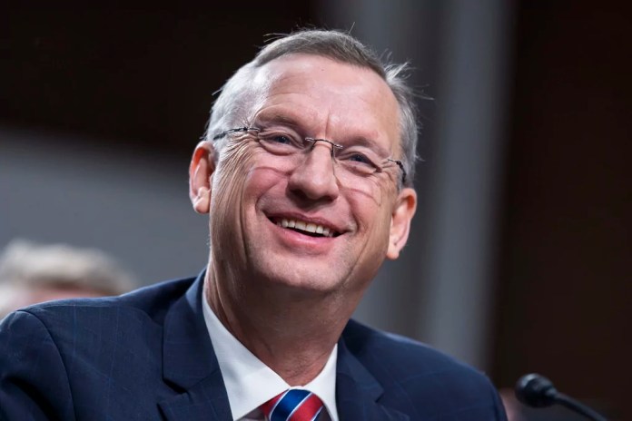 Doug Collins, President Donald Trump's pick to be Secretary of the Department of Veterans' Affairs, appears at his confirmation hearing before the Senate Veterans' Affairs Committee, at the Capitol in Washington, Tuesday, Jan. 21, 2025. (AP Photo/J. Scott Applewhite)