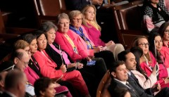 Democrats make a fashion statement at Trump address wearing pink