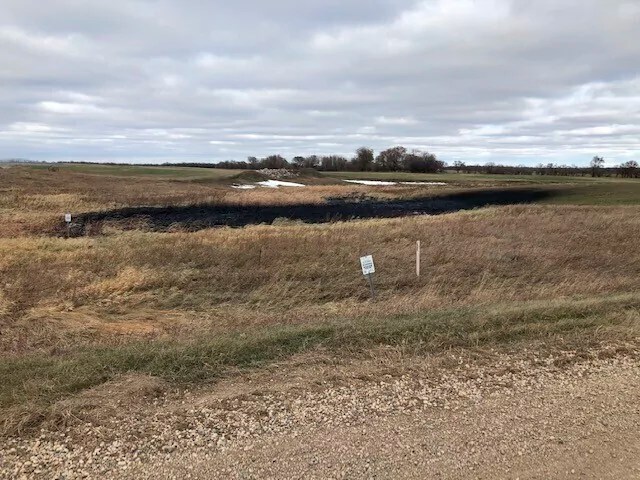 This Oct. 30, 2019, file photo provided by the North Dakota Department of Environmental Quality shows affected land from a Keystone oil pipeline leak near Edinburg, North Dakota.