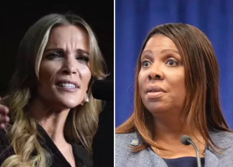 Podcast host Megyn Kelly, left, and New York Attorney General Letitia James.