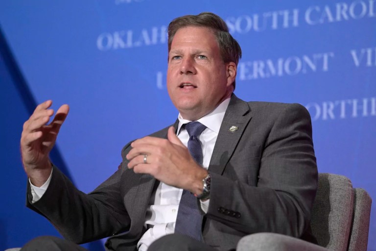 Gov. Chris Sununu (R-NH) takes part in a panel discussion, Nov. 15, 2022, in Orlando, Florida.