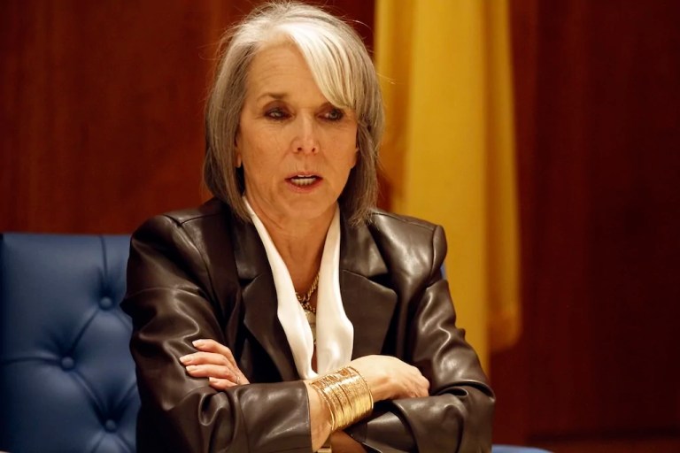 Gov. Michelle Lujan Grisham (D-NM) speaks at a news conference, Saturday, March 22, 2025, in Santa Fe, New Mexico, as efforts by New Mexico lawmakers to contain violent crime took center stage at the conclusion of an annual legislative session following Friday's fatal shooting at a public park in Las Cruces.