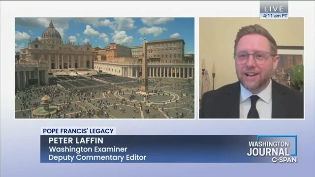 Washington Examiner Deputy Commentary Editor Peter Laffin joins C-SPAN's Washington Journal on April 26, 2025.