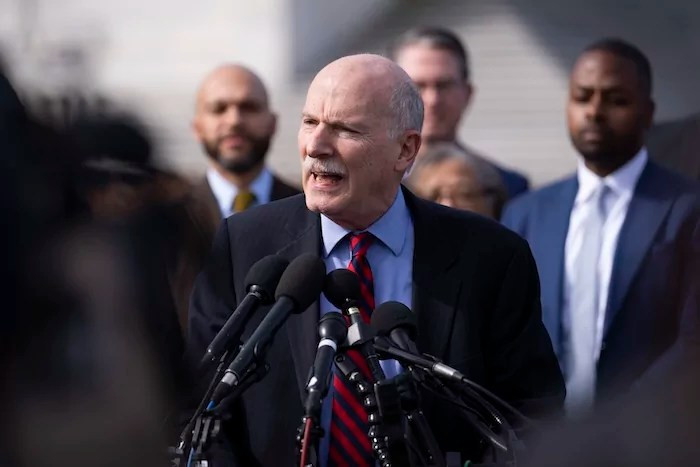 Council of the District of Columbia Chairman Phil Mendelson (D) speaks at a news conference to address the proposed continuing resolution and its effects on Capitol Hill in Washington, Monday, March 10, 2025.
