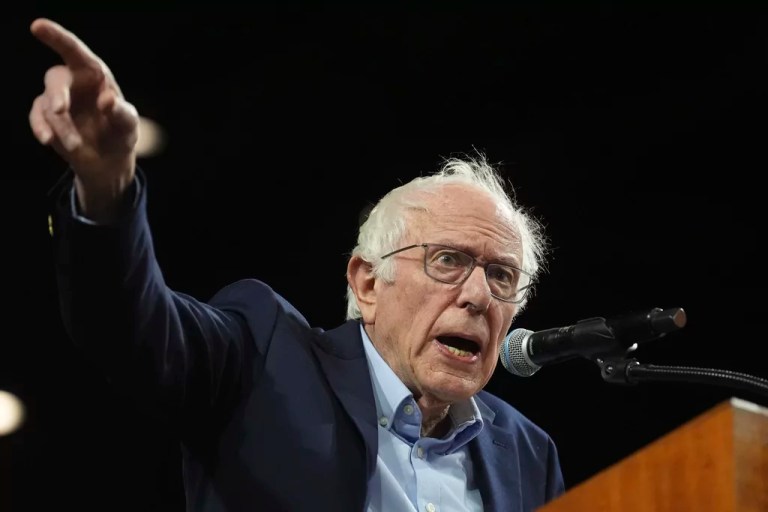 Sen. Bernie Sanders (I-VT) speaks during a 