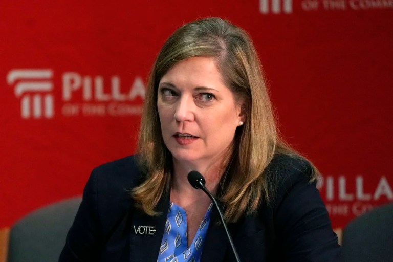 North Carolina Executive Director of the State Board of Elections Karen Brinson Bell participates in an election forum, Sept. 19, 2024, in Ann Arbor, Mich.