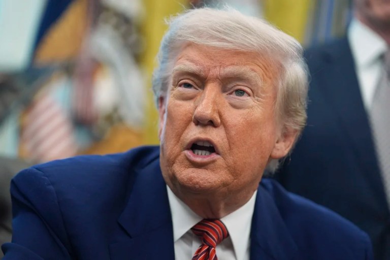 President Donald Trump gives a commencement address at the University of Alabama,