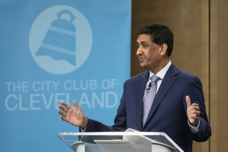 Rep. Ro Khanna (D-CA) speaks to the City Club of Cleveland in Cleveland, Ohio.