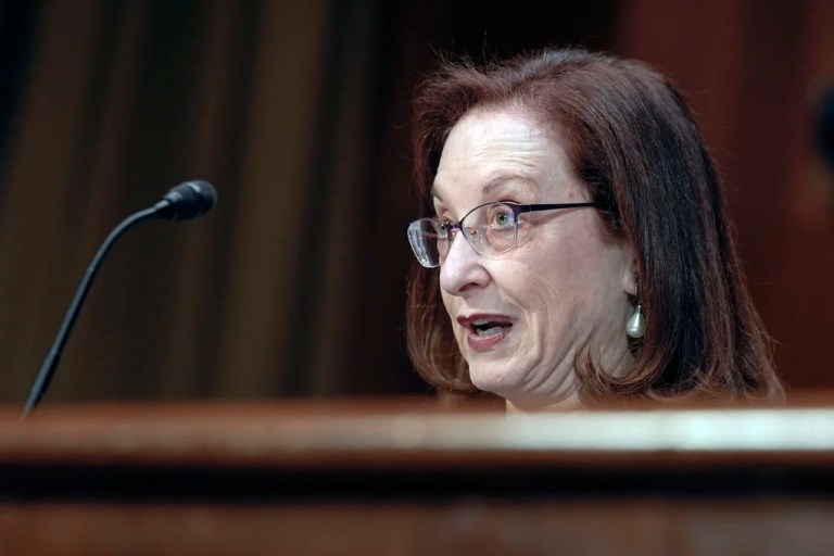 Shira Perlmutter, Register of Copyrights and Director of the U.S. Copyright Office, testifies during a Senate Judiciary Subcommittee on Intellectual Property oversight hearing of the United States Copyright Office, Wednesday, Nov. 13, 2024, on Capitol Hill,