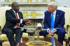 Trump shows video in Oval Office to South Africa’s president of white ‘burial sites’