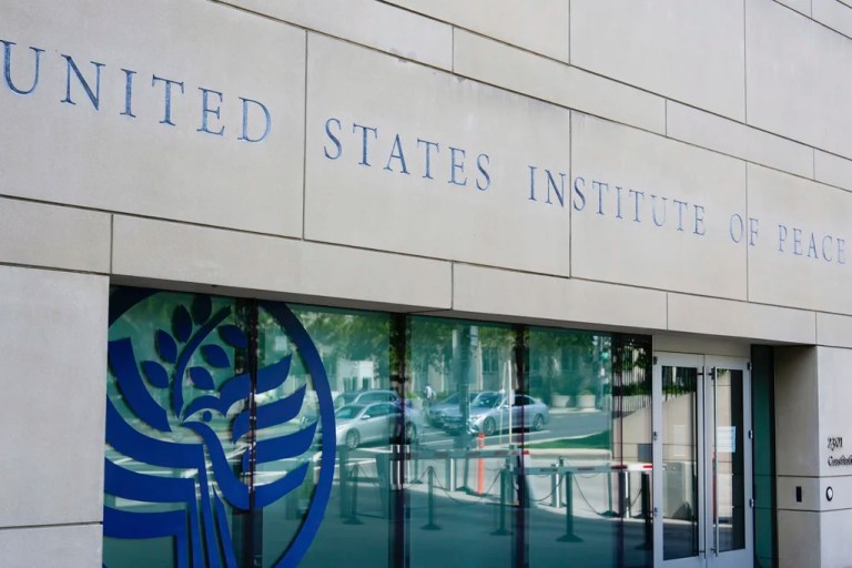 The U.S. Institute of Peace building is pictured, Monday, May 19, 2025, in Washington.