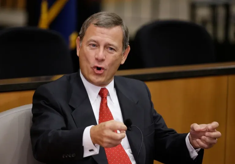 Supreme Court Chief Justice John Roberts speaks.