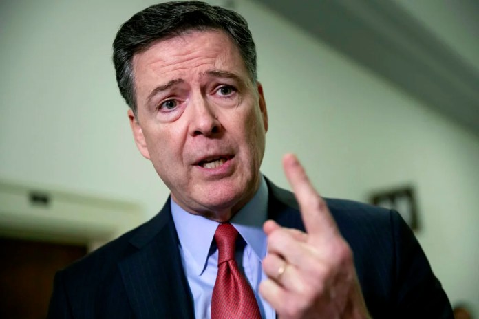 Former FBI Director James Comey speaks to reporters on Capitol Hill, Washington, Dec. 17, 2018. (AP Photo/J. Scott Applewhite, File)
