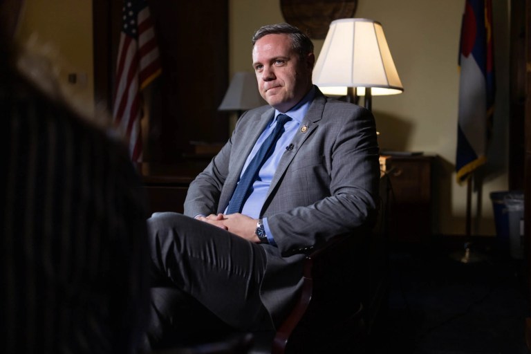 Rep. Jeff Hurd (R-CO) speaks with the Washington Examiner in his office.