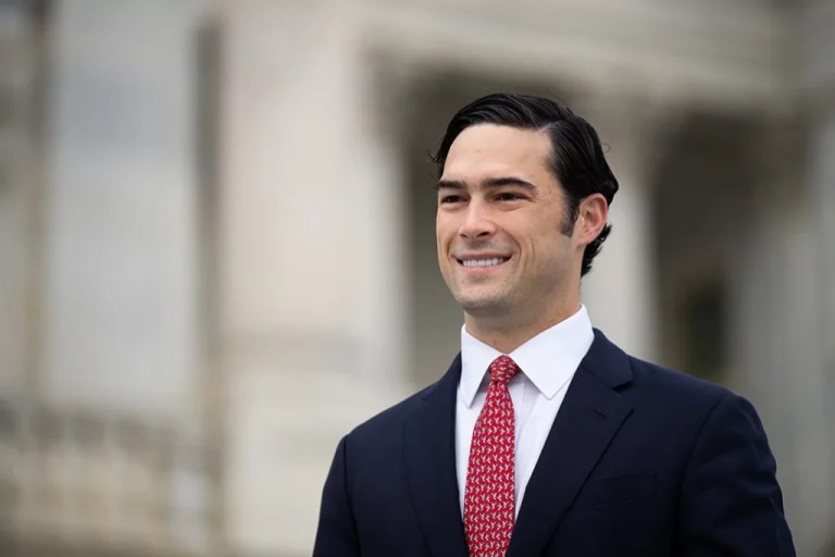 Gill attacks Republican social media account for posting in Spanish Rep. Brandon Gill (R-TX) poses for a photo on the House steps after freshman members of Congress posed for their class photo on the House steps of the Capitol on Nov. 15, 2024.
